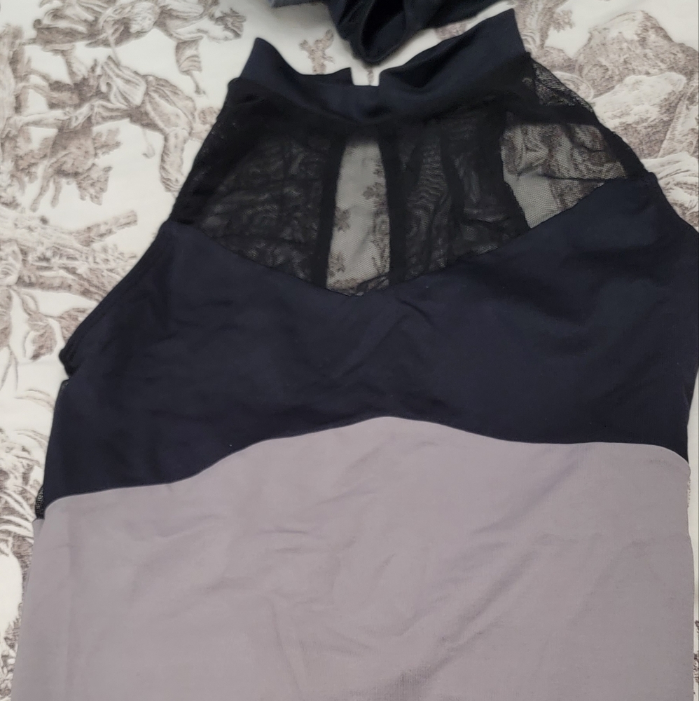 Ainslie Black and Gray dance leotard
